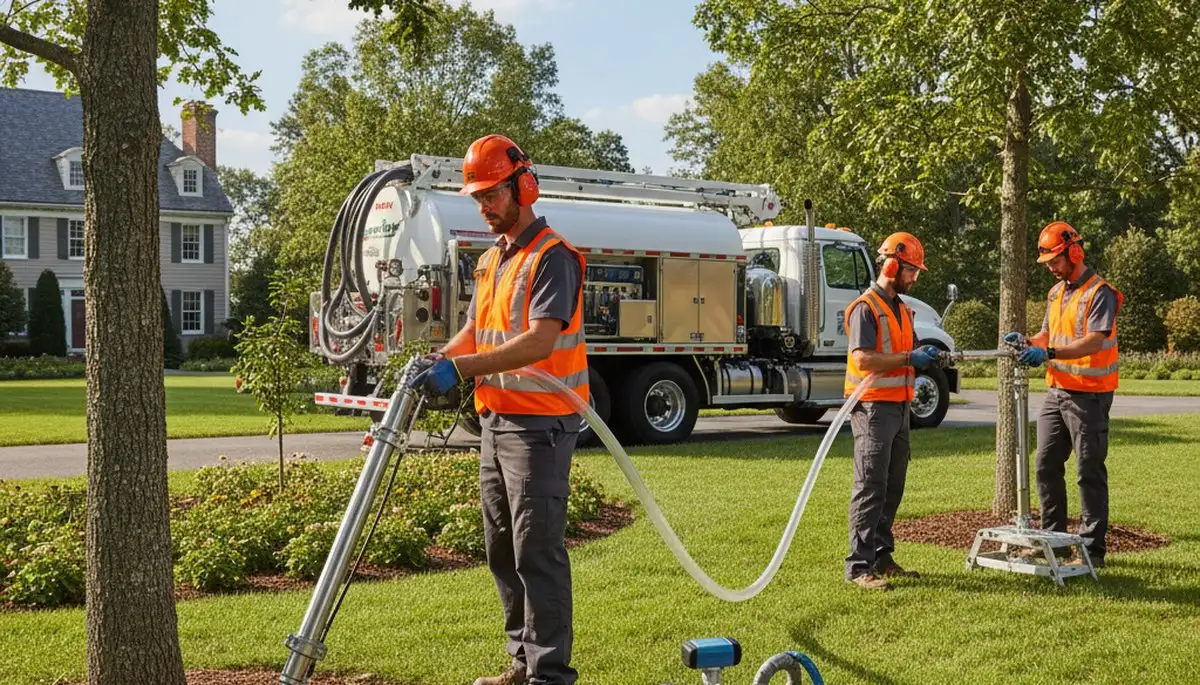 Tree service crew fertilizing trees in Saint Petersburg, FL for healthier growth