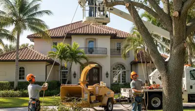 Tree service crew in Saint Petersburg, FL removing a tree for safe, professional property care