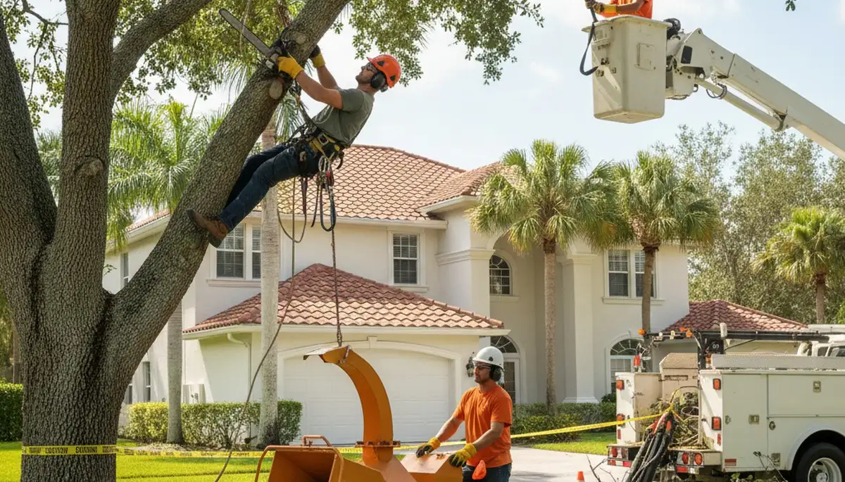 Tree removal crew serving Saint Petersburg, FL with professional tree service equipment