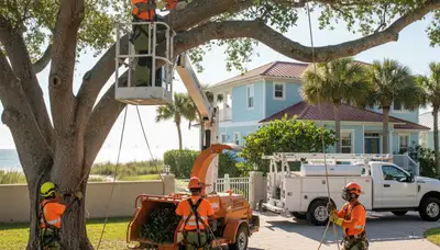 Tree service crew in Saint Petersburg, FL handling professional tree removal for local property owners