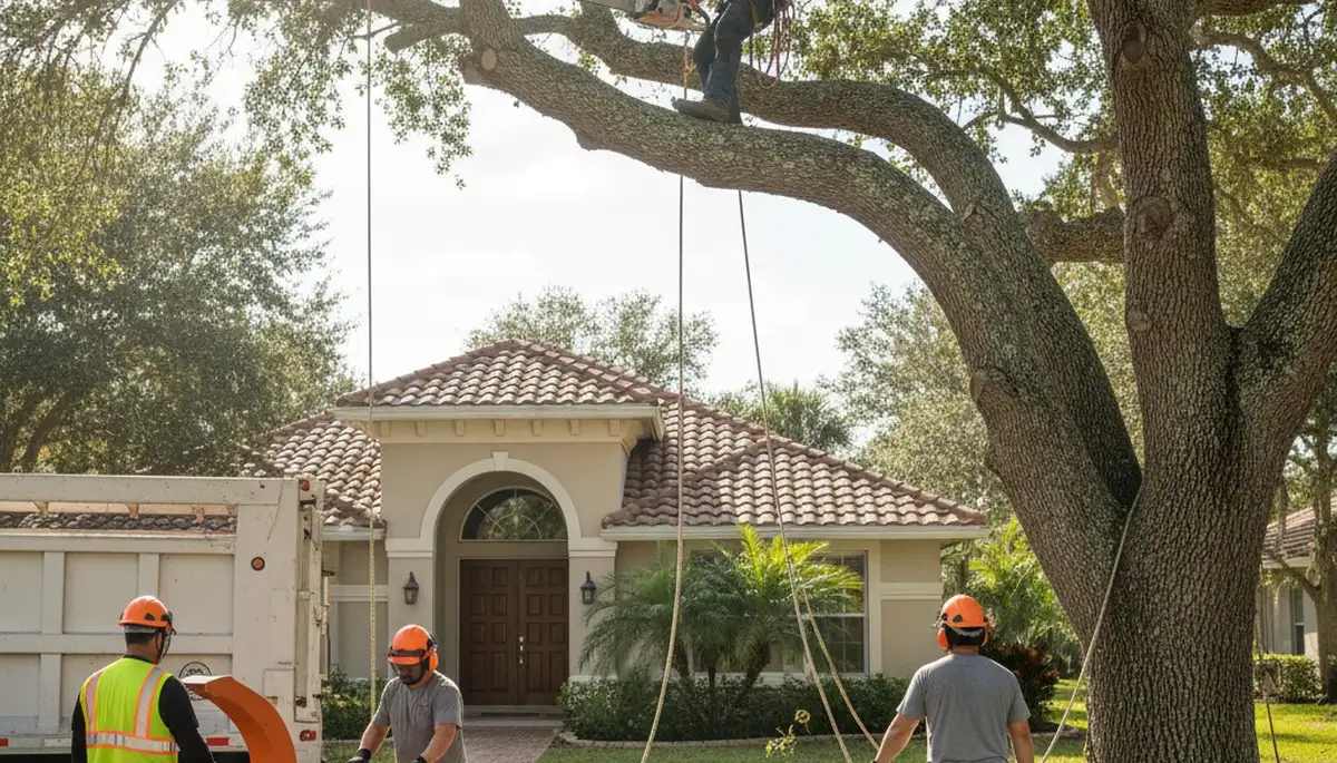 Professional tree removal service truck in Saint Petersburg, FL for safe tree care and cleanup