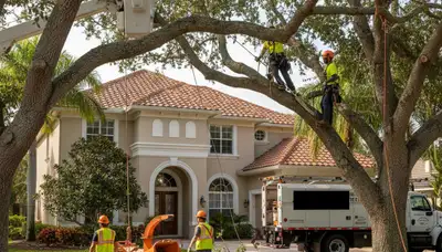 Tree service crew removing a tree in Saint Petersburg, FL